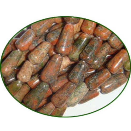 Picture of Fine Quality Unakite Plain Top Drill Drops, size: 8mm to 10mm
