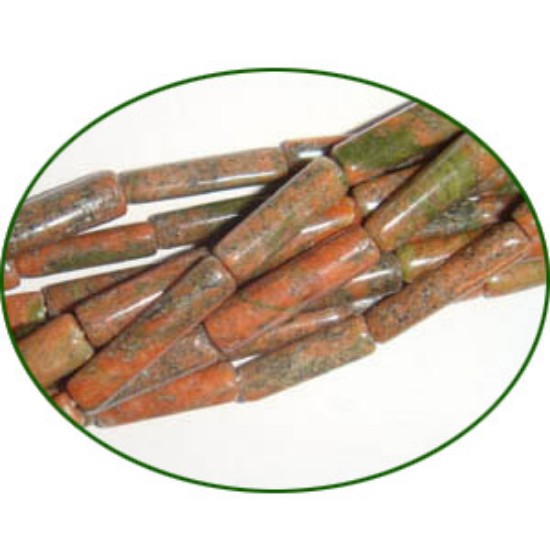 Picture of Fine Quality Unakite Plain Tube, size: 12mm to 16mm