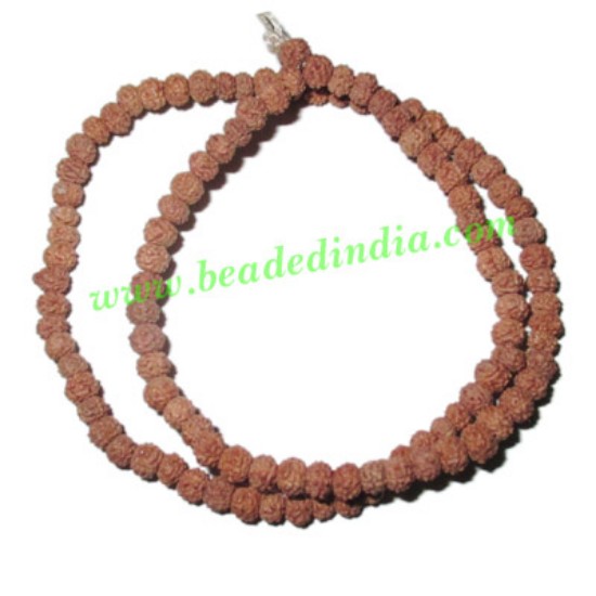Picture of 5 Mukhi (five face), size: 4mm, natural color rudraksha beads string (mala), without dyeing
