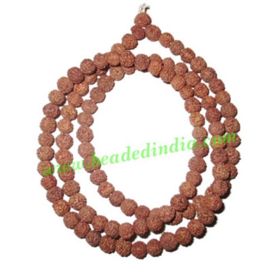 Picture of 5 Mukhi (five face), size: 5.5mm, natural color rudraksha beads string (mala), without dyeing