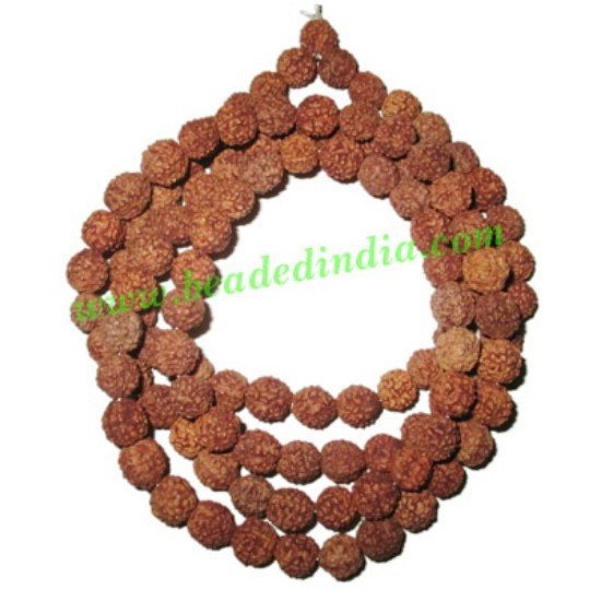 Picture of 5 Mukhi (five face), size: 8.5mm, natural color rudraksha beads string (mala), without dyeing